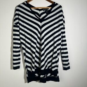 Lane Bryant Black and White Striped Women's Top